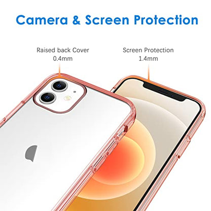 JETech Case for iPhone 12 mini, Anti-Yellowing, Rose Gold | Shockproof Protection, Scratch Resistant Hard PC Back, Durable Transparent TPU Bumper - color: Rose Gold