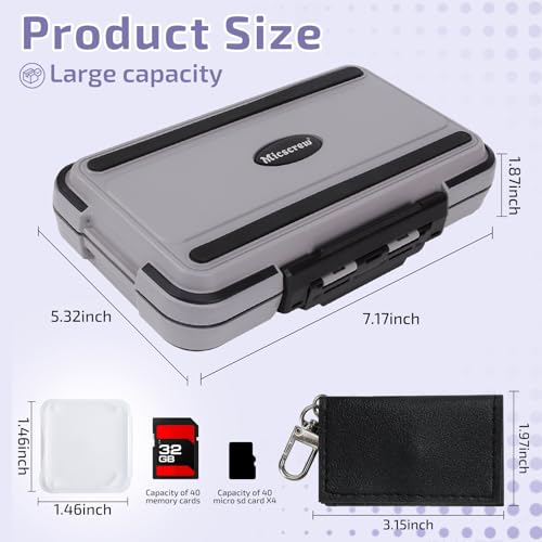 36-Slot SD Card Holder, Memory Card Case with ABS Shell for Camera - color: Light Black