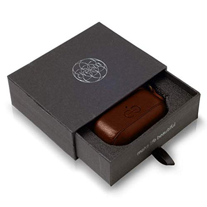 Dreem Om Case Cover with Keychain Clip Compatible with AirPods Pro 2/Pro, Protective One-Piece Hard Shell, Luxury Vegan Leather AirPod Pro Case 2nd/1st Generation with Separate Clip [Coffee] - color: Coffee, size: AirPods Pro 2