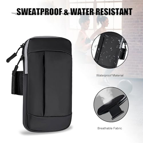 Phone Holder for Running Armband Cell Phone Holder for iPhone 17 16 16e 15 14 13 12 11 Pro Max Xs Xr X Plus Galaxy Ultra Note Carrier Bag Pouch,Gym Sports Arm Bands Sleeve Fit Women Men Kids - color: 05-Black