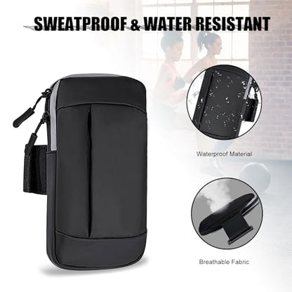 Phone Holder for Running Armband Cell Phone Holder for iPhone 17 16 16e 15 14 13 12 11 Pro Max Xs Xr X Plus Galaxy Ultra Note Carrier Bag Pouch,Gym Sports Arm Bands Sleeve Fit Women Men Kids - color: 05-Black