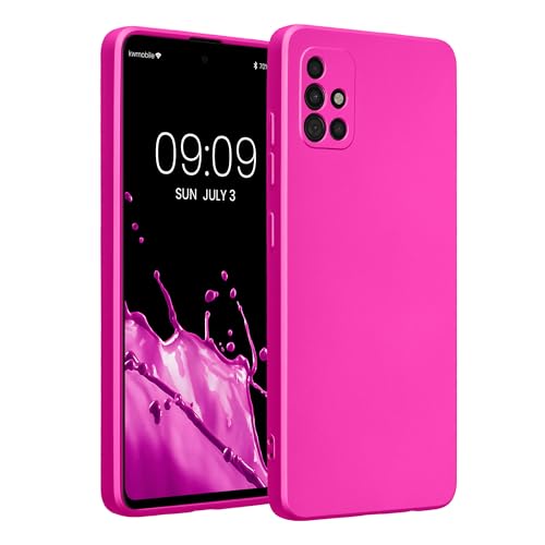 kwmobile Case Compatible with Samsung Galaxy A51 Case -Soft TPU Back Phone Cover - with Metallic Look - Metallic Pink - color: metallic pink, size: Galaxy A51