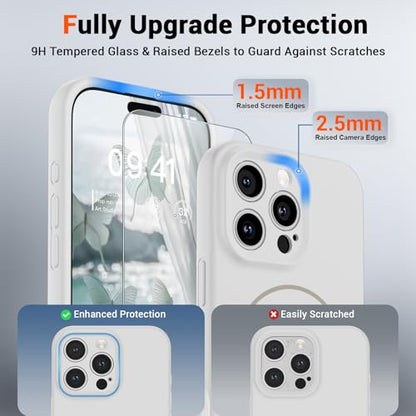 SUPFINE Silicone & Magnetic for iPhone 16 Pro Max Case White - color: White, size: iPhone 16 Pro Max