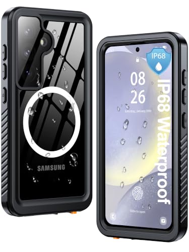 ANTSHARE IP68 Waterproof Case for Samsung Galaxy S24, Black/Clear - color: Black/Clear, size: S24