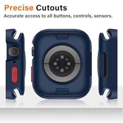 Amizee Rugged Case Compatible with Apple Watch Case Series 11/10 42mm, Soft TPU Shockproof Bumper Drop Proof Protective Cover Compatible with iWatch - Blue - color: Blue, size: 42 mm