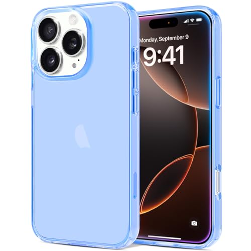 JJGoo Compatible with iPhone 16 Pro Case Clear, Soft Transparent TPU Cover, Slim Thin Shockproof Phone Case for iPhone 16 Pro 6.3-Inch, Dark Blue - color: Dark Blue, size: for iPhone 16 Pro