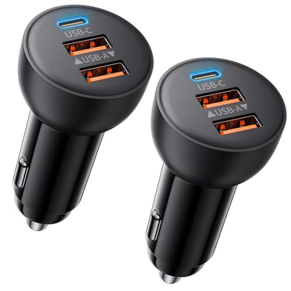 USB C Car Charger, 2 Pack 70W Fast Charging Cigarette Lighter USB Charger