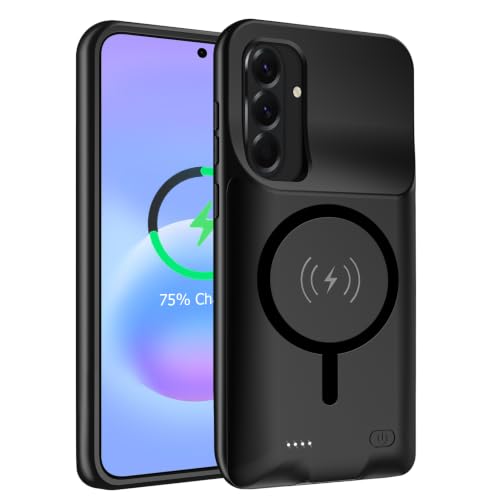 Battery Case for Galaxy A57,Upgraded 12000mAh High Capacity Rechargeable Portable Protective Extended Charger Case Wireless Charging Compatible with Galaxy A57(6.7inch) Charging Case & Carplay (Black) - size: Galaxy A57
