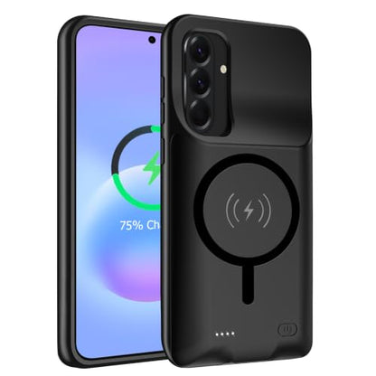 Battery Case for Galaxy A57,Upgraded 12000mAh High Capacity Rechargeable Portable Protective Extended Charger Case Wireless Charging Compatible with Galaxy A57(6.7inch) Charging Case & Carplay (Black) - size: Galaxy A57