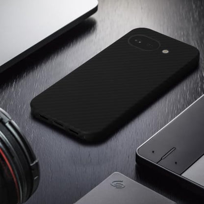 kalibri Aramid Fiber Case Compatible with Google Pixel 10a - Case Super Slim Strong Protective Phone Cover - Black Matte - size: Pixel 10a