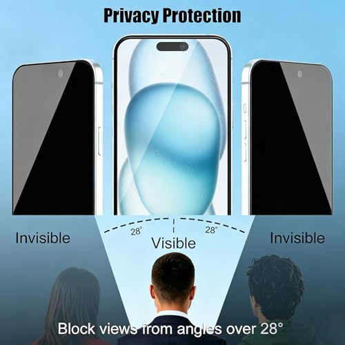 3 Pack Privacy Screen Protector For iPhone 15 (6.1")