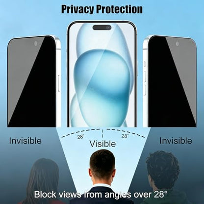 3 Pack Privacy Screen Protector For iPhone 15 (6.1")