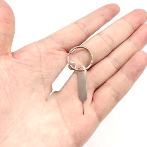 2 Pcs Universal Sim Card Tray Removal Key Tray Eject Pins, SD Removal Opening Tool with A Key Ring, for iPhone iPad Samsung Galaxy Google Pixel Phones