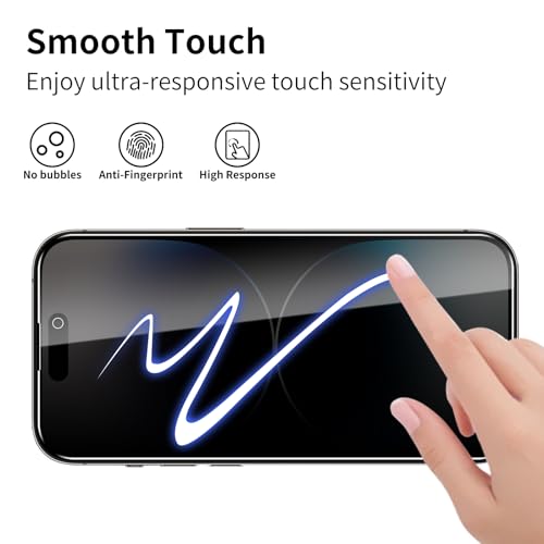 3 Pack Privacy Screen Protector for iPhone 14 Pro Max with 3 Pack Camera Lens Protector, 9H Hardness Double Shatterproof Anti-Spy Tempered Glass Film, Easy Installation - size: Phone 14 Pro Max