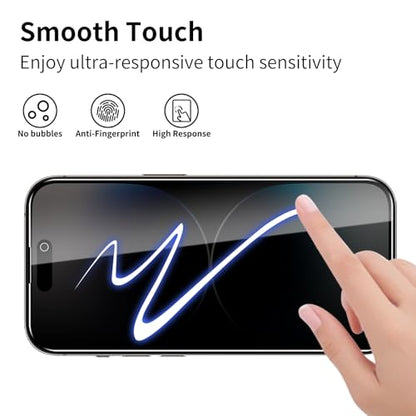 3 Pack Privacy Screen Protector for iPhone 14 Pro Max with 3 Pack Camera Lens Protector, 9H Hardness Double Shatterproof Anti-Spy Tempered Glass Film, Easy Installation - size: Phone 14 Pro Max