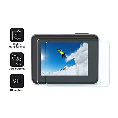 FiTSTILL Screen Protector for Go Pro Hero 8 Black,Ultra Clear 9H Hardness Scratch Resistant Tempered Glass Screen Protector+Tempered Glass Lens Protector+Small Display Film Hero8Accessories Kit - size: For Go Pro hero 8 black