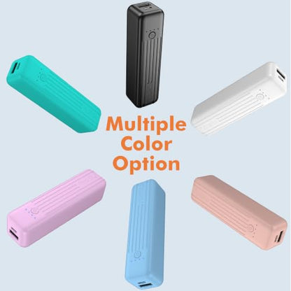 Miady 2-Pack Small Portable Charger Mini Power Bank Lipstick Battery Pack - color: Black+White