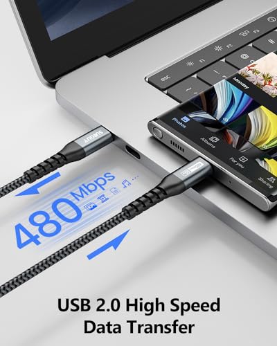 SUNGUY USB C to USB C 0.5FT [2Pack] Short, 60W USB C Cable Fast Charging - color: Grey, size: 0.5FT