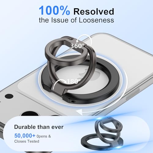 Magnetic Phone Ring Holder for iPhone 17 Pro Max Air 16e 16 15 14 Pro Max - color: black