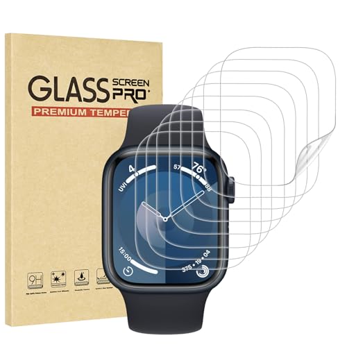 [8 Pack] Screen Protector for Apple Watch 41mm Series 9/8/7 Anti-Scratch,iWatch Self-Healing Soft TPU,Bubble-Free,HD Clear Soft Watch Film,Touch Sensitive,Ultra-thin for iWatch Accessories - size: 41mm Series 9/8/7
