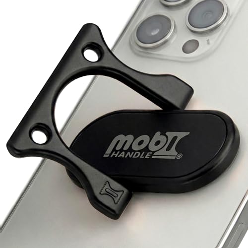 Patented 3-Finger Phone Grip & Stand - Comfortable & Secure Loop Holder for iPhone & Android - Ultra-Slim Zinc Alloy - Magnetic Mount Ready - Cell Phone Ring Alternative [Black Matte] - color: Matte black