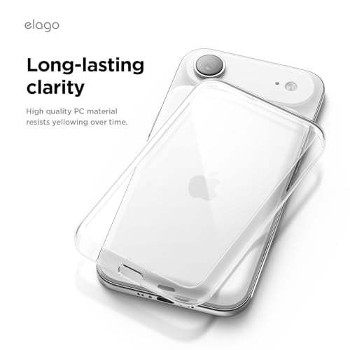 elago Hybrid Clear Case for MagSafe Battery Pack for iPhone Air | Compatible with MagSafe, PC + TPU Hybrid Technology, Anti-Yellowing, Crystal Clear, Shockproof Cover (Transparent)