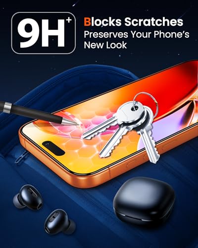 Mkeke for iPhone 17 Pro Max Screen Protector 3 Pack [9H+ Hardness] [Military-Grade Drop Protection] [Sensitive Touch] [Easy Installation] [HD Clear] Full Edge Coverage Tempered Glass - size: iPhone 17 Pro Max 6.9 Inch
