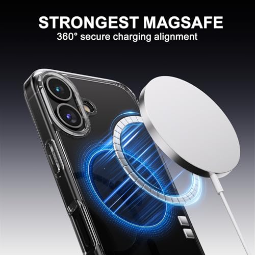 PAUL B for 2025 iPhone 17 Case (Compatible with MagSafe) Military Grade Drop Protection(Drop Tested up to 13FT) Anti Yellowing | Magnetic Rugged Shockproof Phone Cover (Clear Black, iPhone 17) - color: Clear Black, size: iPhone 17