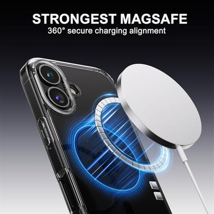 PAUL B for 2025 iPhone 17 Case (Compatible with MagSafe) Military Grade Drop Protection(Drop Tested up to 13FT) Anti Yellowing | Magnetic Rugged Shockproof Phone Cover (Clear Black, iPhone 17) - color: Clear Black, size: iPhone 17