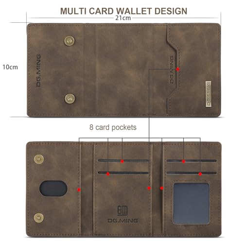 Leather Wallet Phone Cases Compatible with iPhone 15 Case with Card Holder Men 6.1'' 2 in 1 Detachable Back Cover (Coffee, IP 15) - color: Coffee, size: IP 15