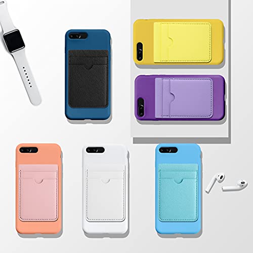 6 Pcs 6 Pcs Stick on Phone Card Holder Wallet, Solid, Elegant Color - color: Elegant Color