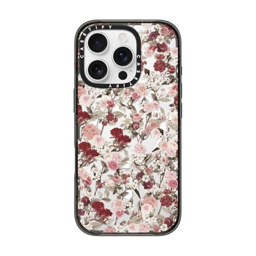CASETiFY for iPhone 16 Pro Case - Impact Compatible with MagSafe | 8.2 ft. 4x Military Grade Drop Protection | VINTAGE FLOWER MONDAY | Black - color: 24. VINTAGE FLOWER MONDAY, size: Iphone 16 Pro (6.3")