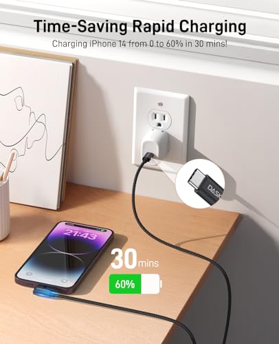 90 Degree iPhone Charger [MFi Certified] Long iPhone Fast Cable 10FT 2Pack - color: Black, size: 10FT, style: USB-C to Lightning