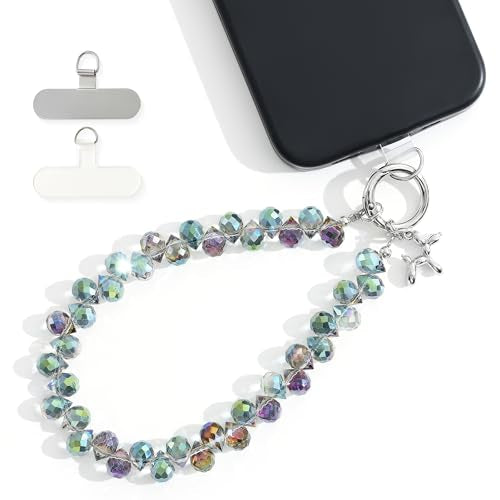 richginker Sparkling Beaded Phone Wrist Strap with Box, D-Dark Purple - color: D-dark Purple, size: 1 Count (Pack of 1)
