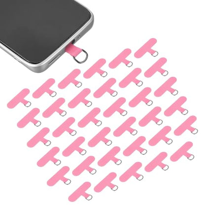 uxcell 36pcs Phone Tether Tab, Universal Phone Lanyard Patch T Shape Cell Phones Strap Replacement Part for Most Smartphone Cases, Pink - color: Pink