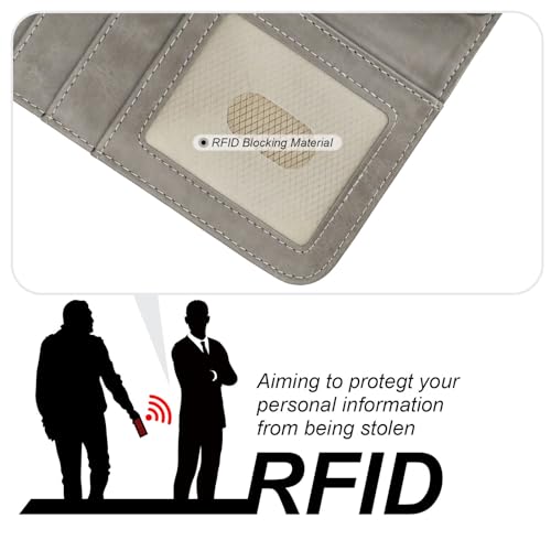 Bocasal Detachable Wallet Case Card Holder for iPhone 17, Grey | RFID Blocking Kickstand Card Slots Holder PU Leather Magnetic Shockproof Wrist Strap Removable Flip Protective Cover 6.3 inch - color: Gray
