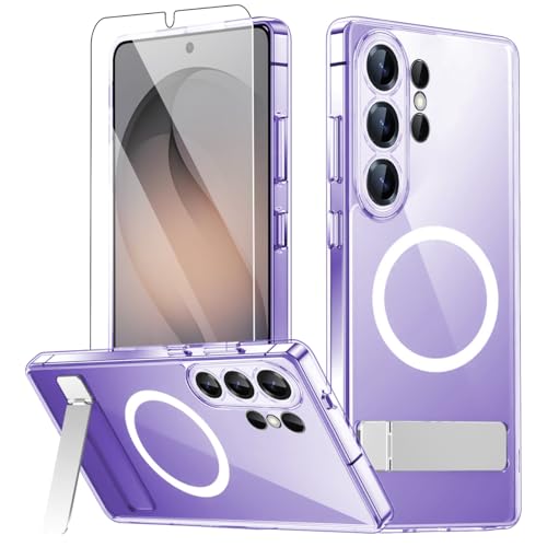 Magnetic for Samsung Galaxy S26 Ultra Case with Stand and Screen Protector,Galaxy S 26 Ultra Case Compatible with MagSafe,Matte Translucent Shockproof Slimi Phone Case-Clear - color: Clear, size: Samsung Galaxy S26 Ultra
