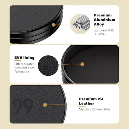 JJC Aluminum Lens Cap Cover for Fujifilm Instax Mini 99, Dustproof & Anti-Scratches Lens Protector with Soft EVA Interior & PU Leather Surface, Accessories for Fuji Instax Mini 99 - size: For Fuji Mini 99