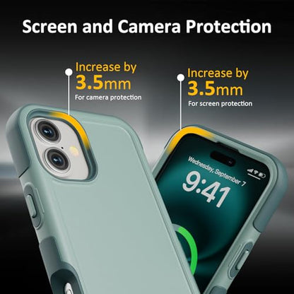 Follaroma Magnetic for iPhone 16 Case, Heavy Duty Phone Cases, Green, 6.1" | Compatible with MagSafe, Heavy Duty Shockproof,Military-Grade Anti-Drop Protective,Dual Layer Magnetic Protection Phone Cover - color: Green, size: iPhone 16 6.1''
