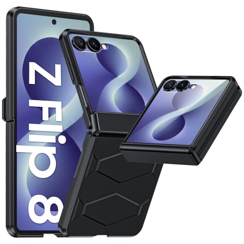 Vizvera for Samsung Galaxy Z Flip 8 Case with Hinge Protection, Built-in Screen Protector Shockproof All-Inclusive Phone Cover for Z Flip 8-Black - color: Black, size: Z Flip 8