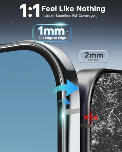 OMOTON Privacy Screen Protector for iPhone Air [Zero Failure Application], Tempered Glass for iPhone 17 Air with 9H+ Hardness & 12FT Military Grade Shatterproof, 100% Anti-Spy, Full Coverage Protection, 2 Pack - size: iPhone 17 Air