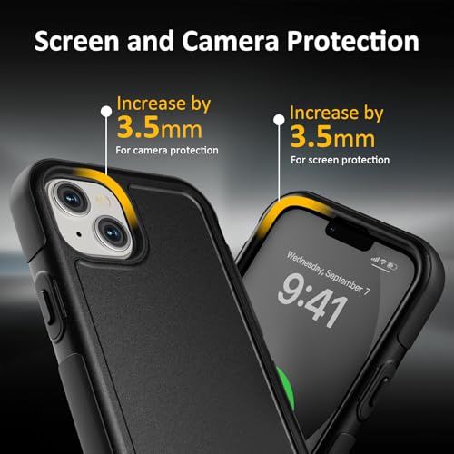Follaroma for iPhone 13 Case, Heavy Duty Magnetic Cases, Black, 6.1" | Compatible with MagSafe, Heavy Duty Shock proof,Military-Grade Anti-Drop Protective,Dual Layer Magnetic Protection Phone Case - color: Black