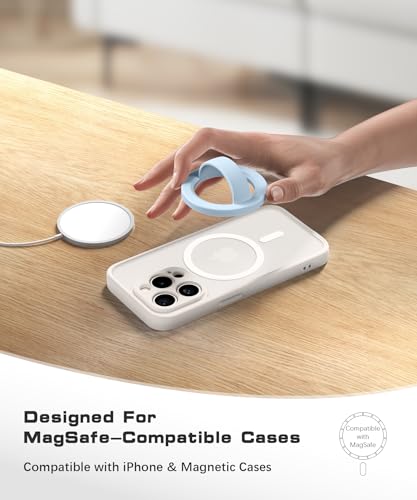 Magnetic Phone Grip, Removable Loop Grip with Soft Finger Strap, Silicone Phone Ring Holder for Back of Phone for iPhone 16/15/14/13/12 Pro Max/Plus, Blue - color: Blue