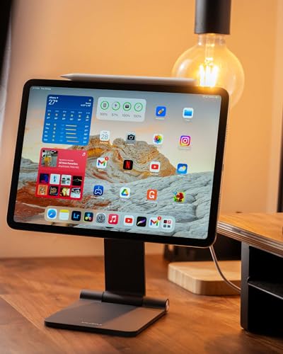 KU XIU Magnetic Wireless Charging Stand, Aluminum Alloy Holder for Desk - size: iPad Pro 12.9"/iPad Air 13" - M2/M3