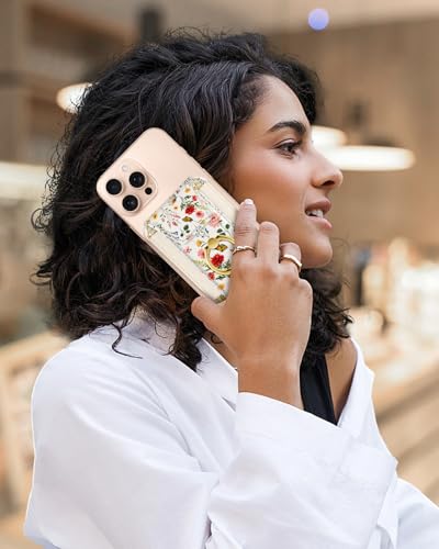 Shorogyt Compatible with Magsafe Wallet with Grip, Retro Floral - color: Retro Floral