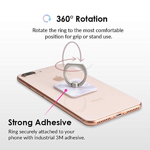 Velvet Caviar Cell Phone Ring Holder - Finger Ring & Stand - Improves Phone Grip Compatible with iPhone, Galaxy and Most Cases (Except Silicone/Leather) - White Camo - color: White Camo