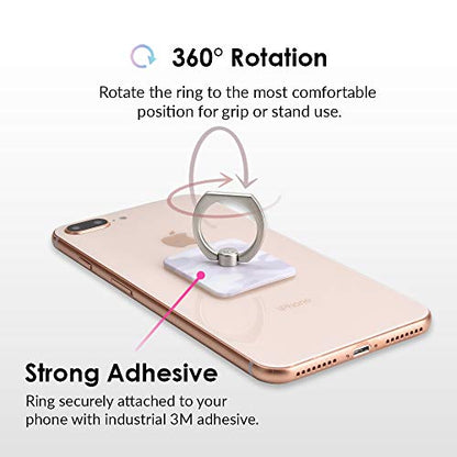 Velvet Caviar Cell Phone Ring Holder - Finger Ring & Stand - Improves Phone Grip Compatible with iPhone, Galaxy and Most Cases (Except Silicone/Leather) - White Camo - color: White Camo