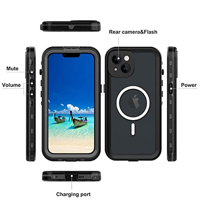 Full Body Case for iPhone 14 Plus 6.7 Inch,Waterproof DirtProof DropProof Snowproof Anti-Scratch Magnetic Clear Rugged Built-in Screen Protector Heavy Protect,Black-Gray - size: iPhone 14 Plus 6.7inch