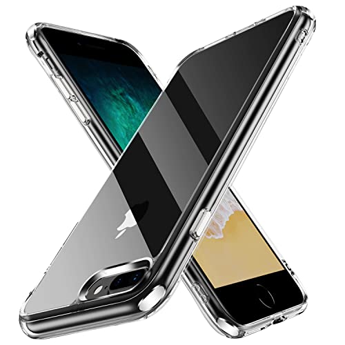 DEERLAMN Clear Case for iPhone 7 Plus & iPhone 8 Plus, Military Grade Drop Protection Anti-Scratch Transparent Ultra Slim Non-Yellowing Shockproof Protective Phone Cover - size: iPhone 7 Plus/8 Plus