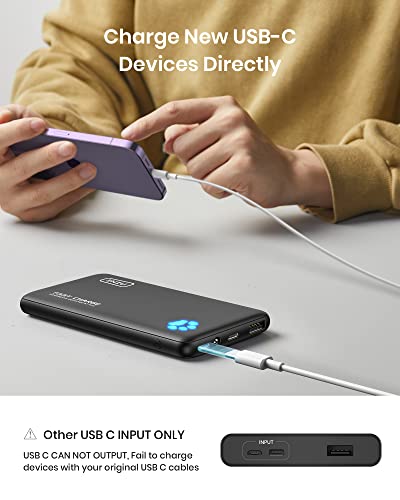 INIU Portable Charger, Slimmest 10000mAh Fast Charging USB C Power Bank